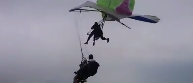 Collision entre un deltaplane et un parapente